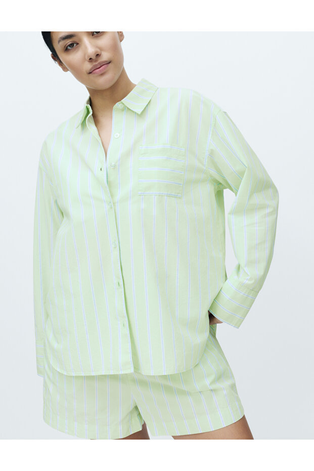 Çizgili Pijama Üstü - 1