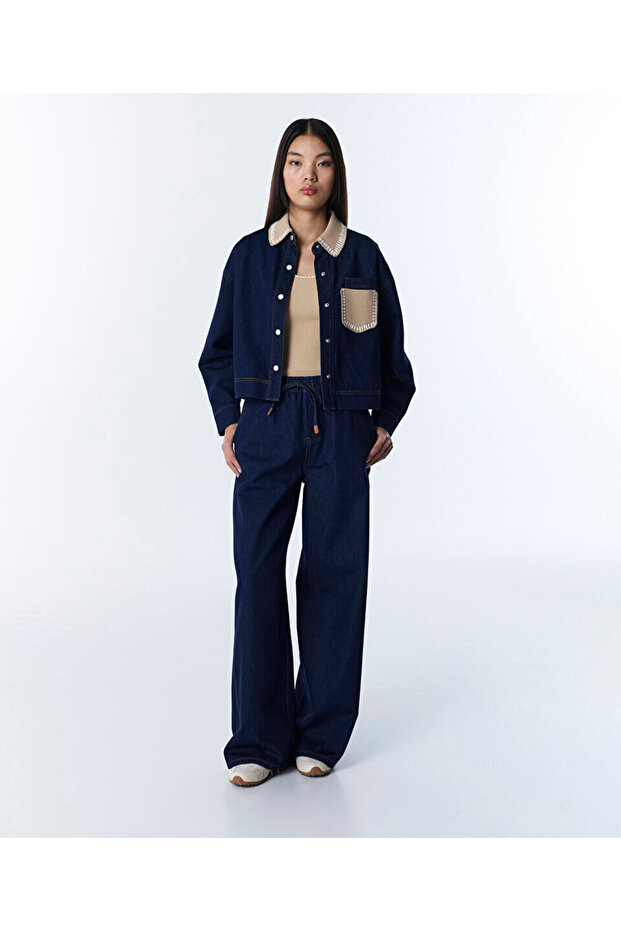 ELASTİK BEL JEAN PANTOLON - 1