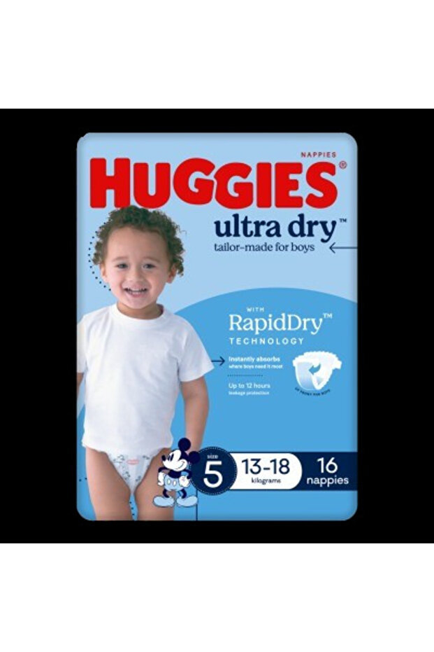 Junior Elasticized Leakproof Everyday Baby Diapers (13-18kg, 16 Pack)