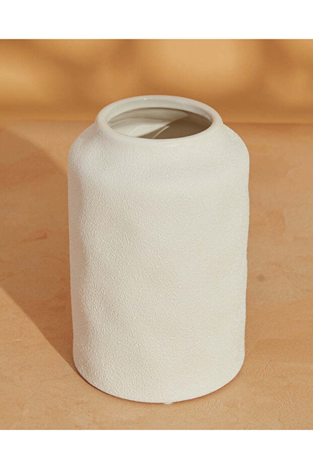 مزهرية خزفية بيضاء - 3