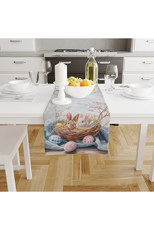 Digital Printed Runner - Rabbit Pattern - Easter - Happy Easter - 140X40 cm - 2
