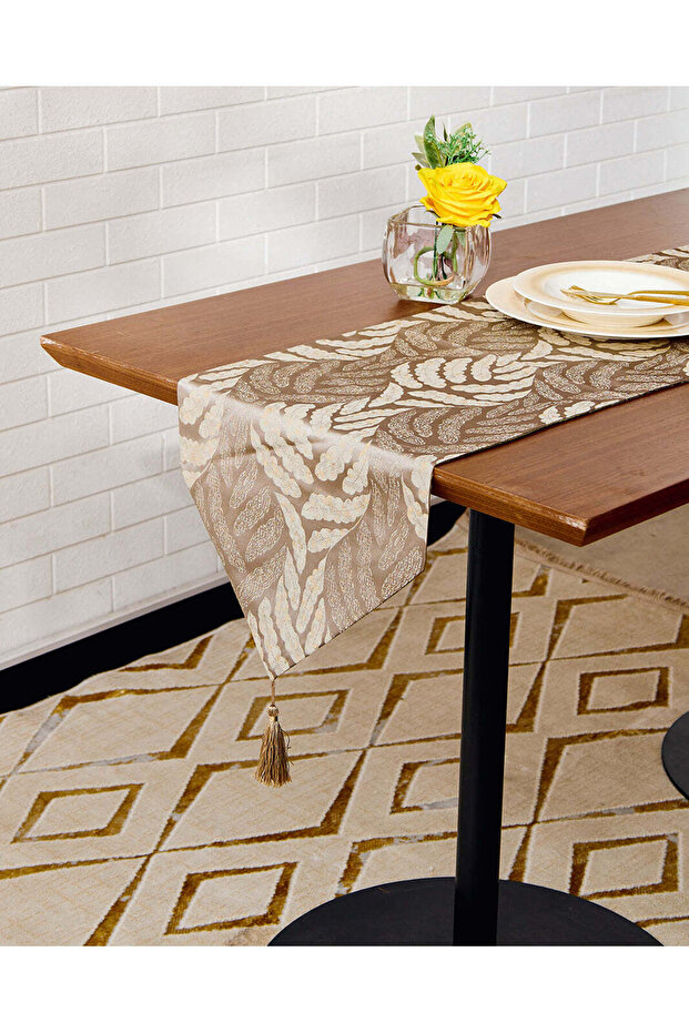 Grey Printed Table Runner - 1