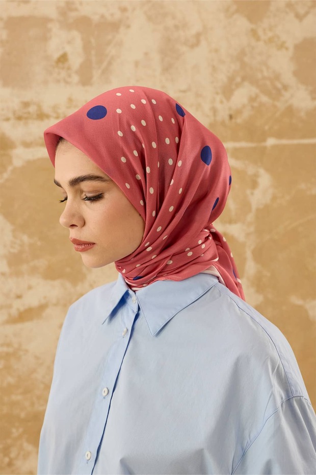 Eșarfă cu model punctat bumbac - 3