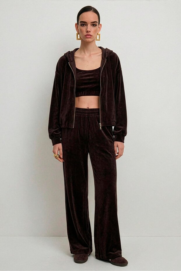 0097 Velvet Triple Set Brown