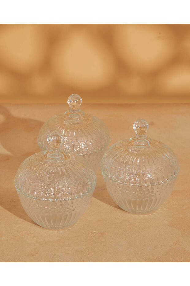 مجموعة من 3 قطع من برطمانات الحلوى المتنوعة - 2