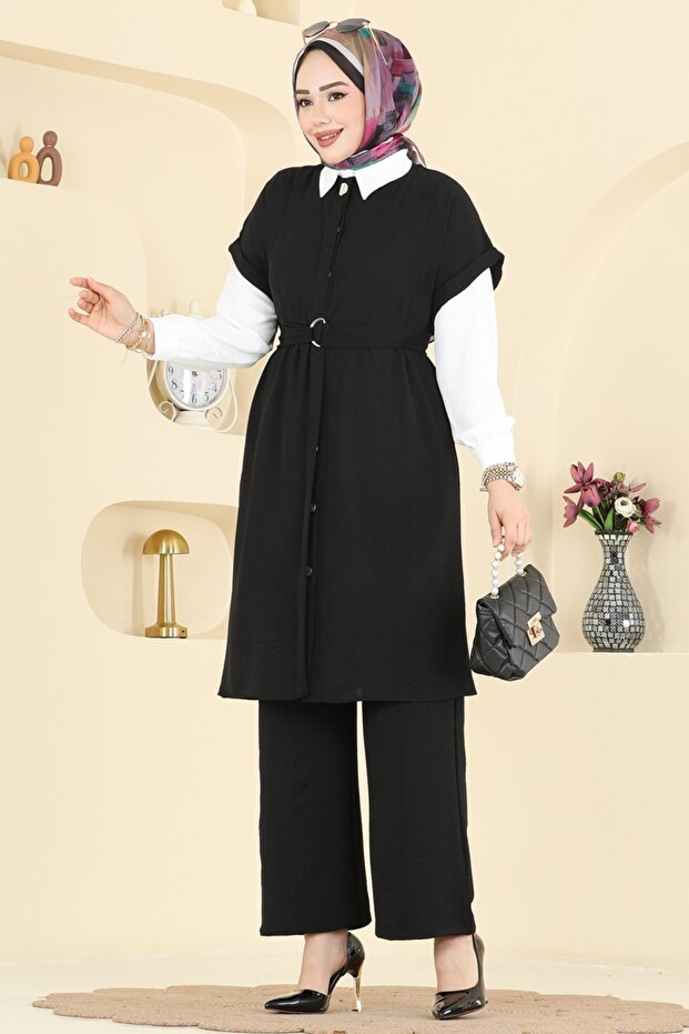 Belden Bağcıklı Gömlek Takım 3274HBS856-MS Siyah - 1