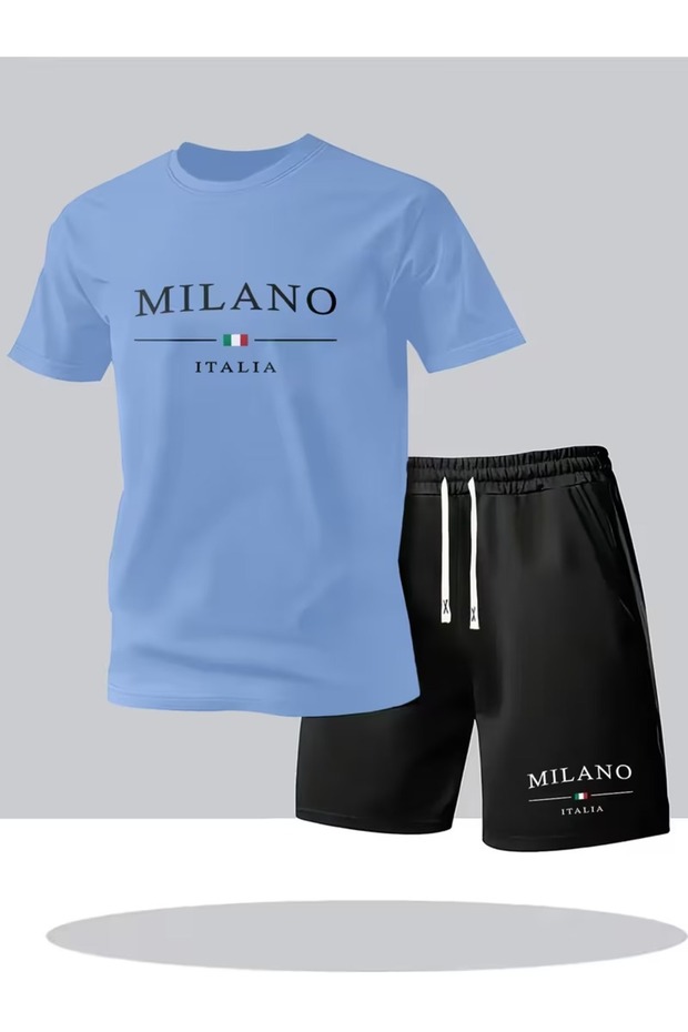 Tshirt and Shorts Set, Lace-Up Printed