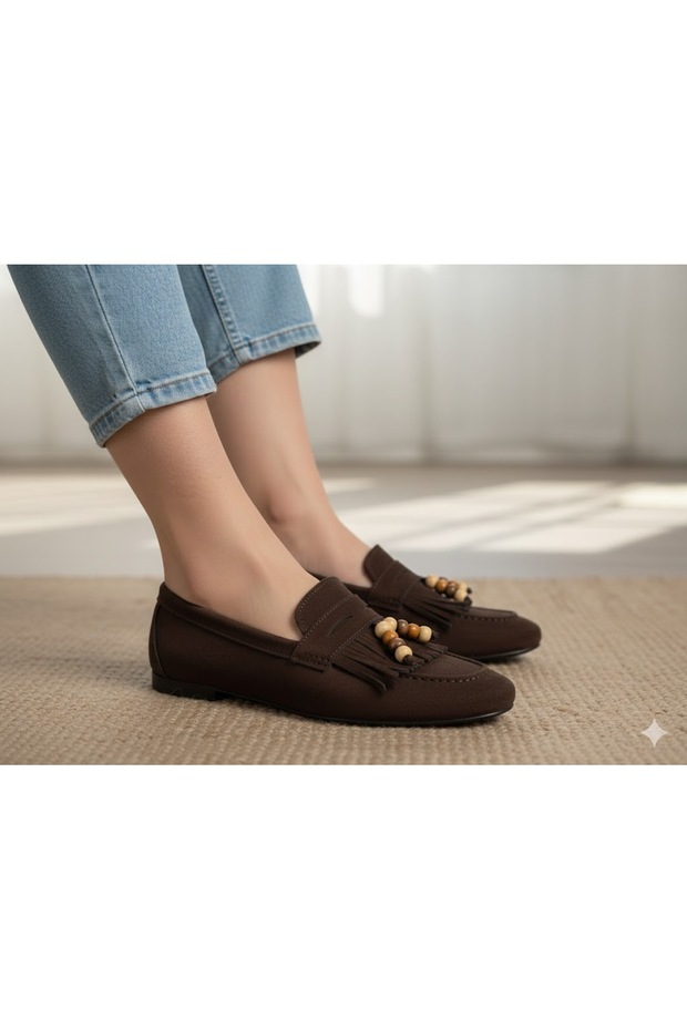 Tasseled Daily Women's Ballet Flats Brown
