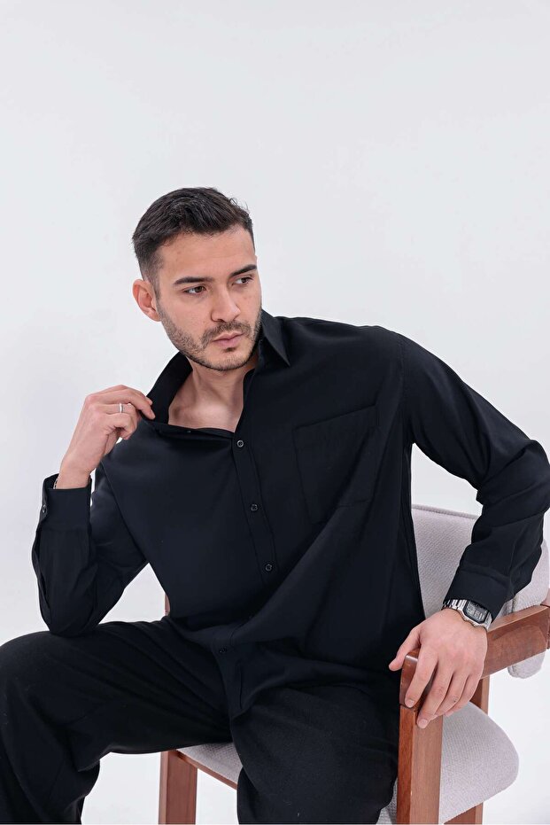 Oversize Modal Gömlek - 4