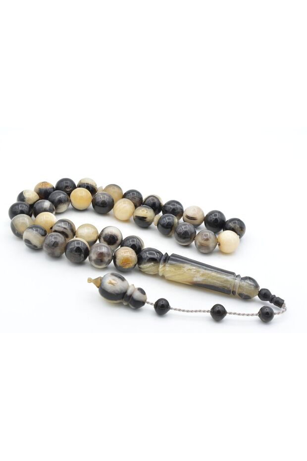 Systematic Globe Cut Giant Size Varied Ram's Horn Prayer Beads 12 mm