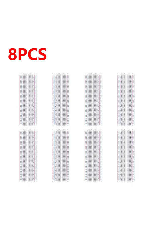 لوحة تجارب MB-102 (8 قطع، 1-10 قطع) 830 نقطة، لوحة تجارب PCB بدون لحام، MB-102، اختبار وتطوير 200 منفذ، DIY