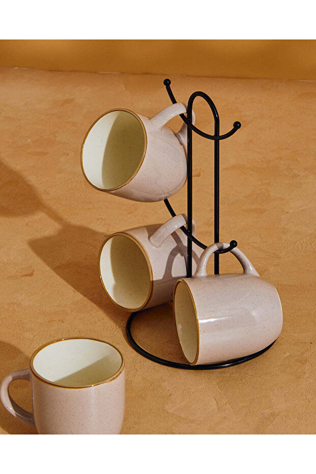 طقم أكواب بيج مزجج (5 قطع) - 3