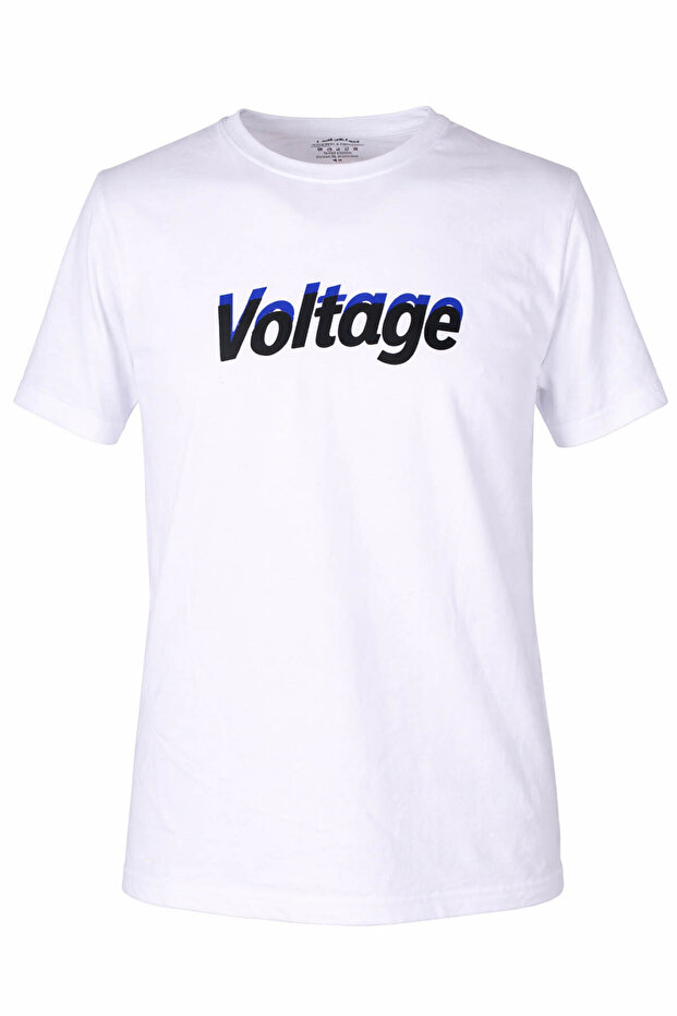 26Y595000009 White Men's T-Shirt Voltage O Neck