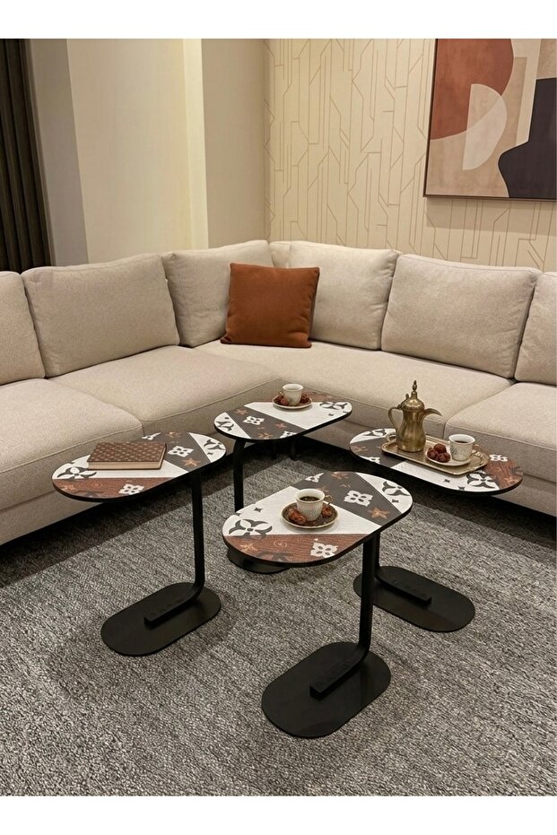4 طاولات تقديم قهوة - 1