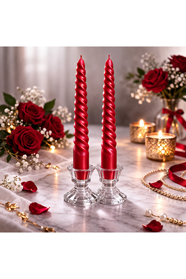 Burgu Şamdan Mum Seti - 1