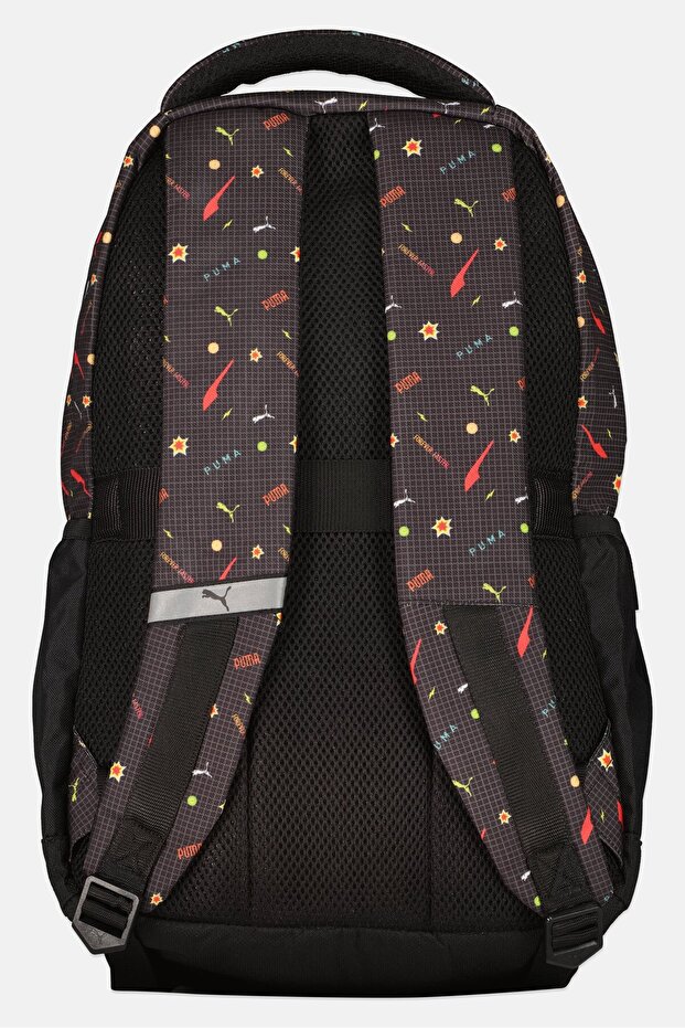 Men Allover Print Backpack, Black - 2
