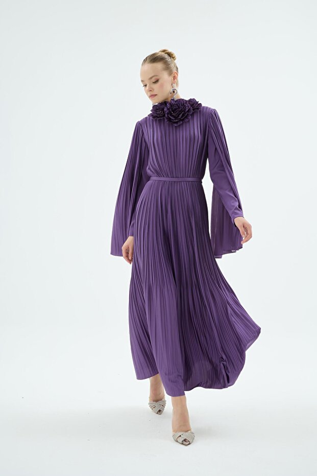 TAMİA ABİYE ELBİSE Mor - 2