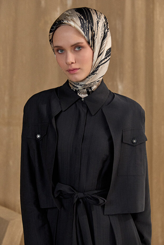 Kuşaklı Ceketli Elbise - 6