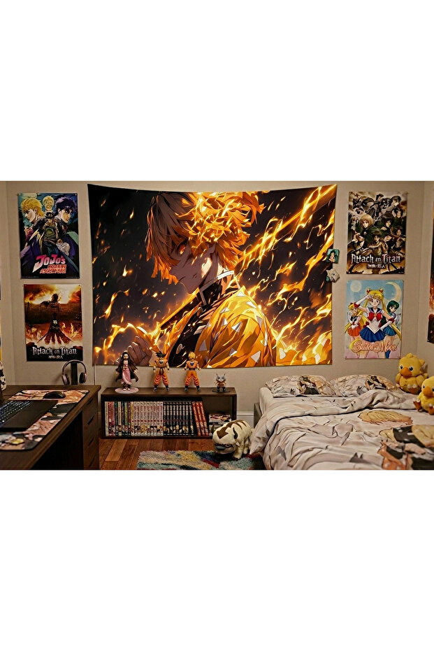 Zenitsu Agatsuma Demon Slayer Anime Character Wall Cloth H Rug I