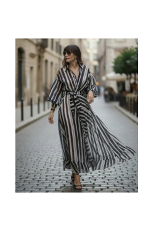 Φόρεμα DIVA Ασπρόμαυρο - 3