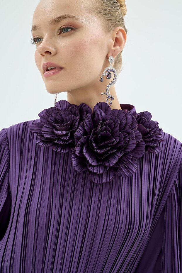 TAMİA ABİYE ELBİSE Mor - 4