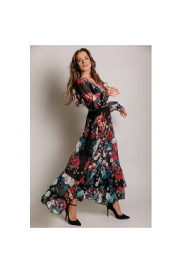 Rochie Premium Fleurs Noires - 4