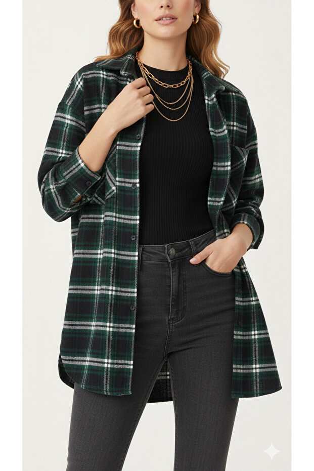 Women's Christ Flannel Shirt, Oversized Wide Fit