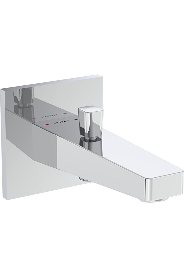 صنبور Artema Root Square A43131 مع صنبور دش يدوي، كروم