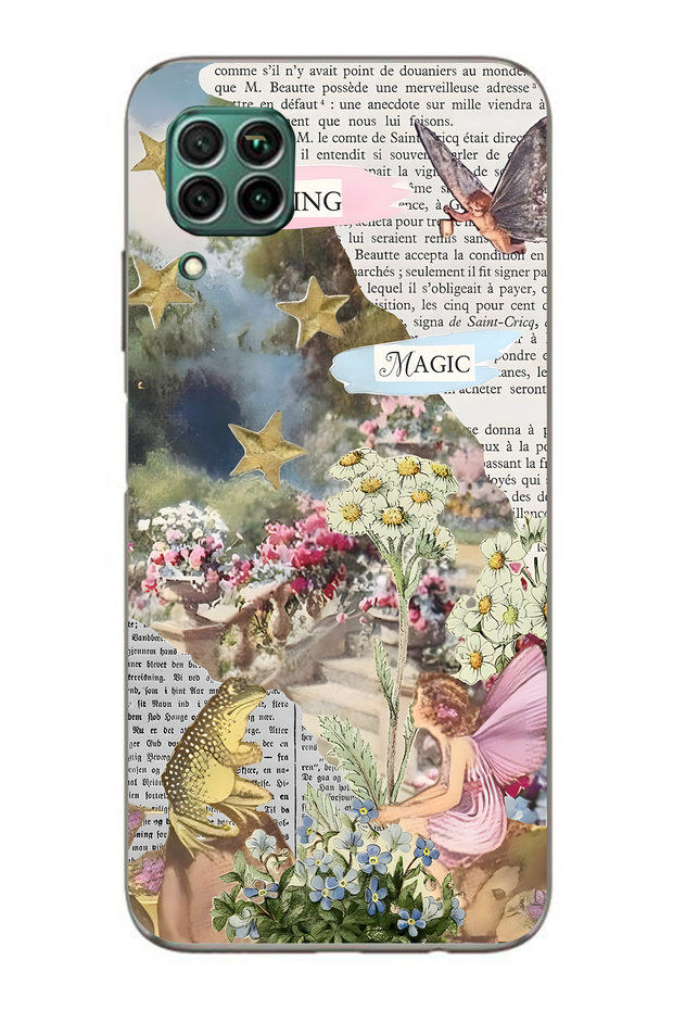 حافظة هاتف شفافة متوافقة مع هاتف هواوي P40 Lite من سلسلة Spring Magic منقوش - 1