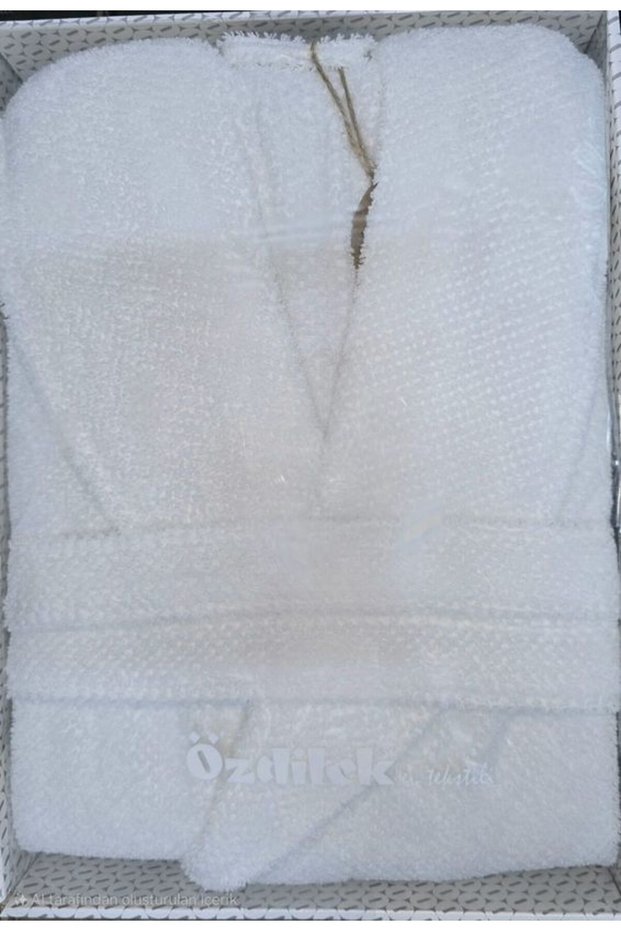 Colored(Avm) White Shawl Bathrobe (XXL)