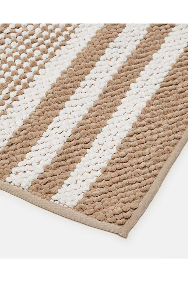 سجادة حمام من الشنيل باللون البني - 3