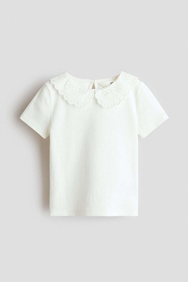 Collared ribbed top