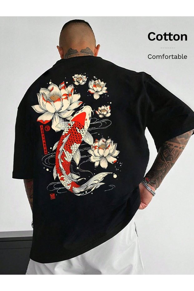Men Oversize T-Shirt Dark Knight Inspired Print – Streetwear Cotton
