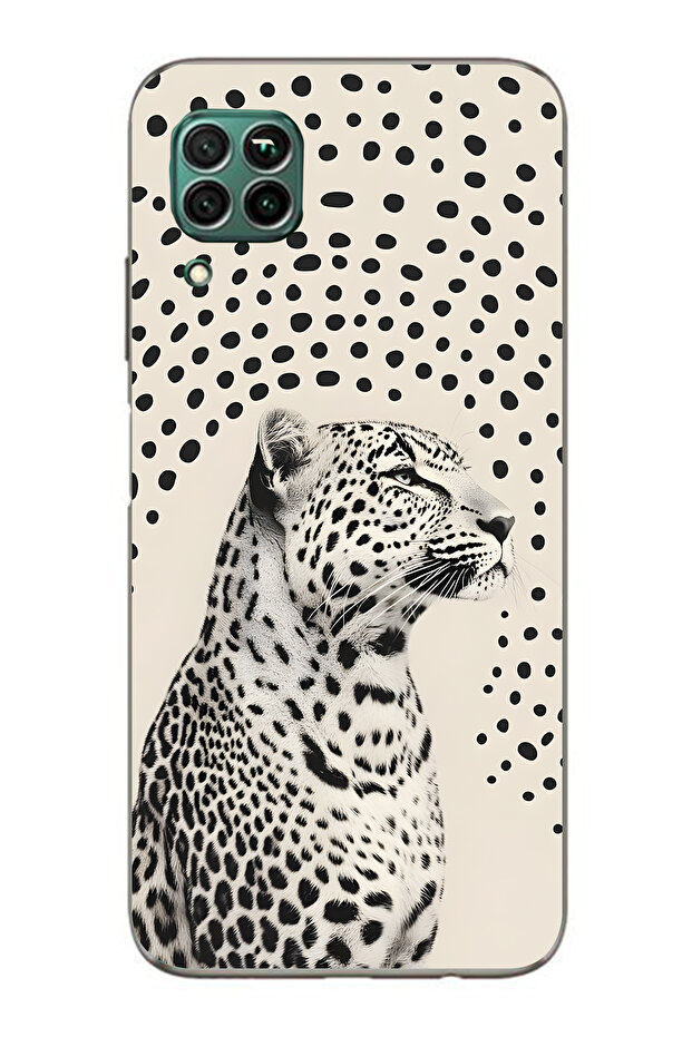 حافظة هاتف شفافة بنمط الفهد متوافقة مع هاتف Huawei P40 Lite - 1