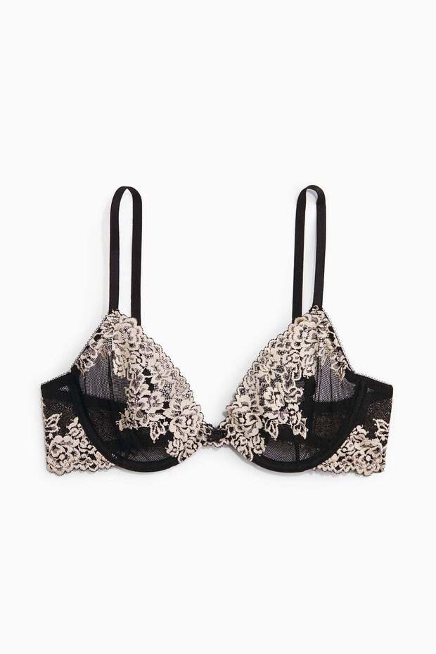 Underwired lace bra