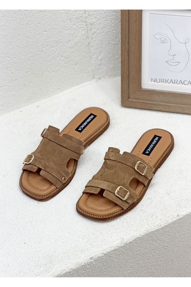 26Y-001-R1906 Genuine De Leather with Ift Buckle Flat Flat Sole Size Women's