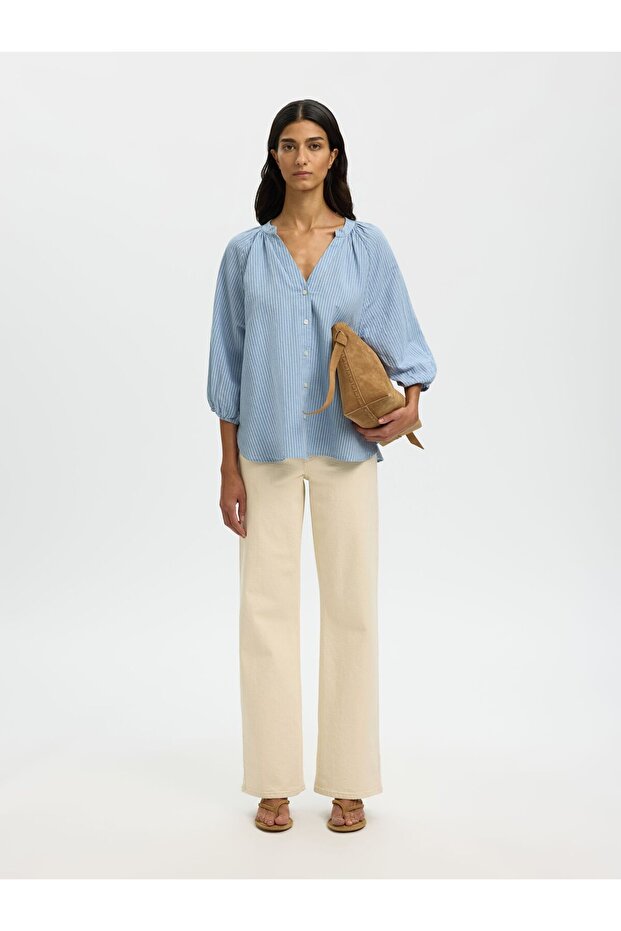 Hemd mit 3/4 Ärmeln Leinenmix - 4