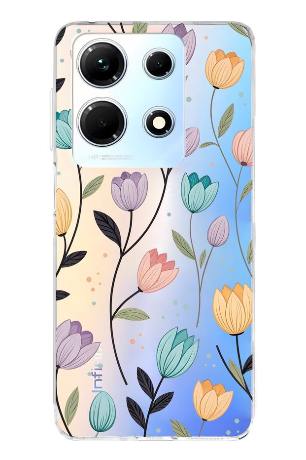 Infinix Note 30 Compatible Lale Floral Print Transparent Phone Case