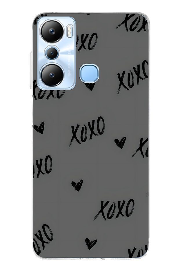 Infinix Hot 20I Compatible Xoxo Patterned Transparent Phone Case
