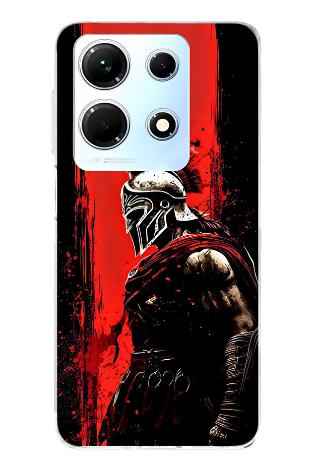 حافظة هاتف إنفينيكس نوت 30 متوافقة مع واريور سبارتا منقوش شفافة - 1