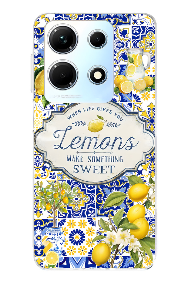 حافظة هاتف شفافة متوافقة مع هاتف Infinix Note 30 من نوع Limon منقوش - 1