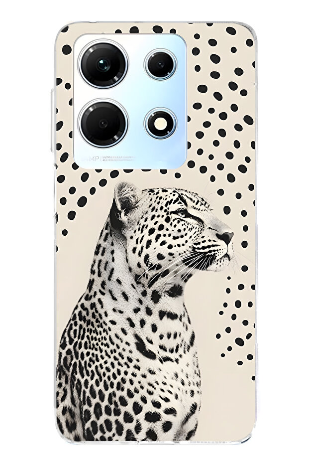 حافظة هاتف شفافة متوافقة مع Infinix Note 30 مكونة من طبعة الفهد قطع - 1