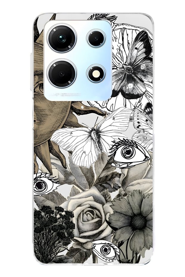 حافظة هاتف شفافة متوافقة مع Infinix Note 30 من Sun and Eye Collage منقوش