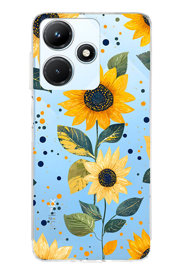 حافظة هاتف شفافة متوافقة مع Infinix Hot 30i Sunflower منقوش منقوش - 1
