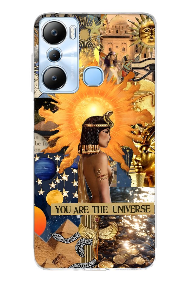 Infinix Hot 20I Compatible Cleopatra Patterned Transparent Phone Case