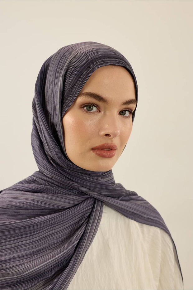 Linevera Pattern Bamboo Shawl - 2