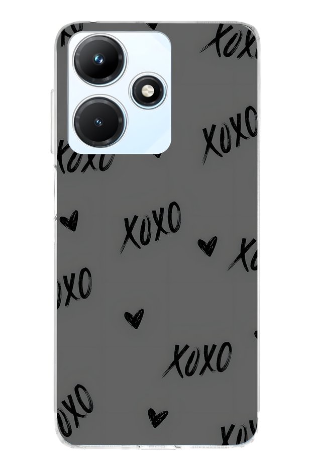 حافظة هاتف شفافة متوافقة مع Infinix Hot 30i XOXO منقوش