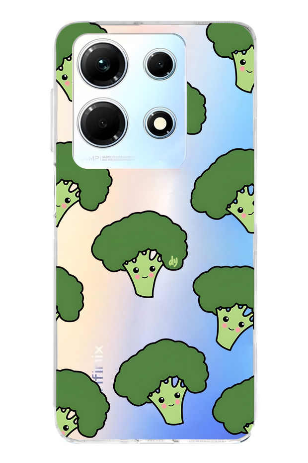 حافظة هاتف شفافة لطيفة متوافقة مع هاتف Infinix Note 30 من نوع Brokoli منقوش - 1