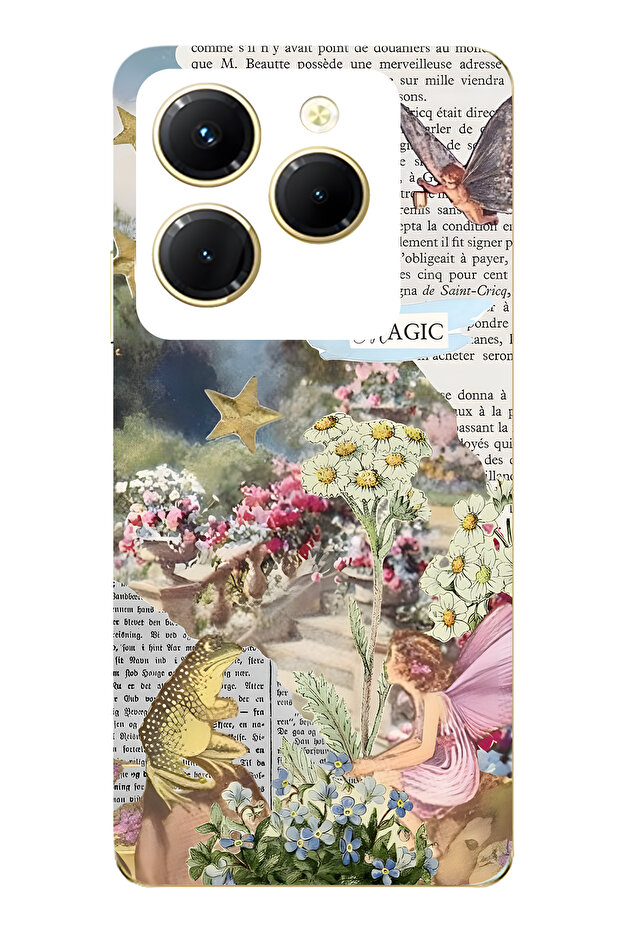 حافظة هاتف شفافة متوافقة مع هاتف Infinix Hot 40i Spring Magic منقوش - 1