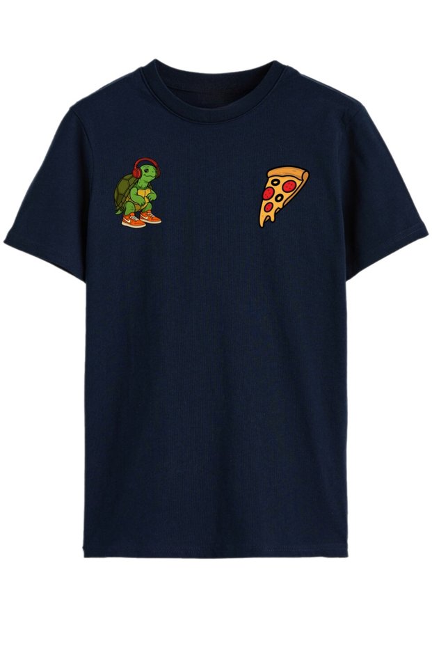Urban Ninja Turtle Pizza Printed Kids T-Shirt